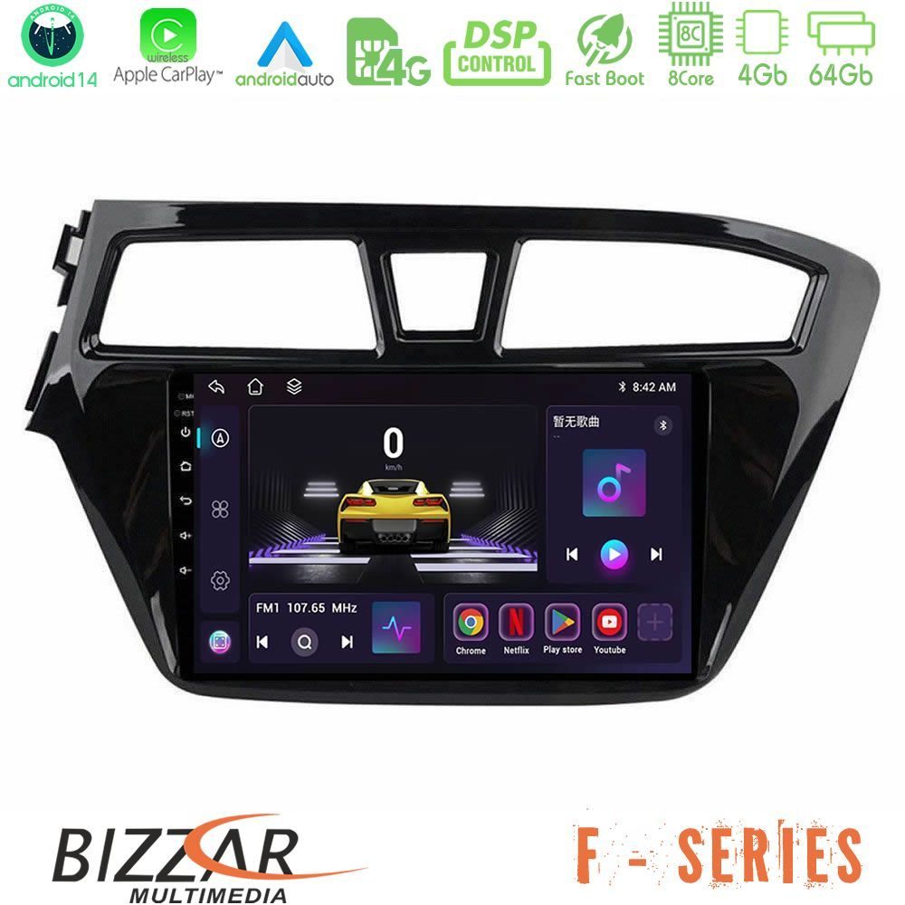 Bizzar F Series 8Core Android14 4+64GB  Hyundai i20 2014-2018 Navigation Multimedia Tablet 9" Με Carplay & Android Auto