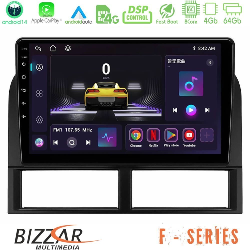 Bizzar F Series 8Core Android14 4+64GB  Jeep Grand Cherokee 1999-2004 Navigation Multimedia Tablet 9" Με Carplay & Android Auto