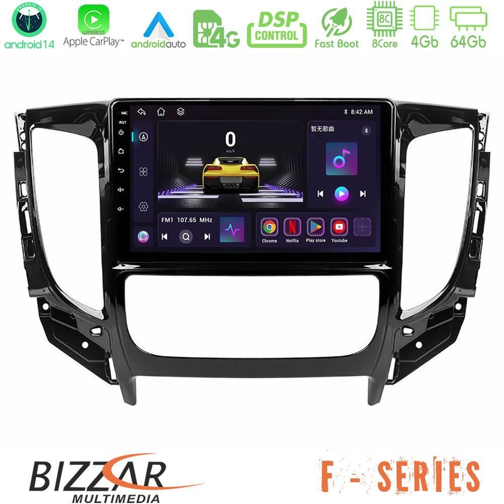 Bizzar F Series 8Core Android14 4+64GB  Mitsubishi L200 2016-> & Fiat Fullback (Auto A/C) Navigation Multimedia Tablet 9" Με Carplay & Android Auto