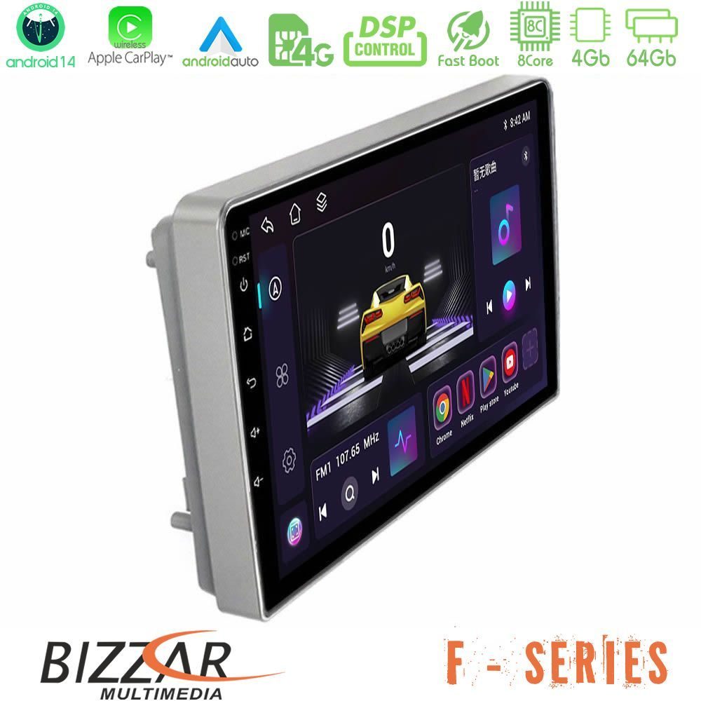 Bizzar F Series 8Core Android14 4+64GB Opel Astra/Corsa/Antara/Zafira Navigation Multimedia Tablet 9" Με Carplay & Android Auto