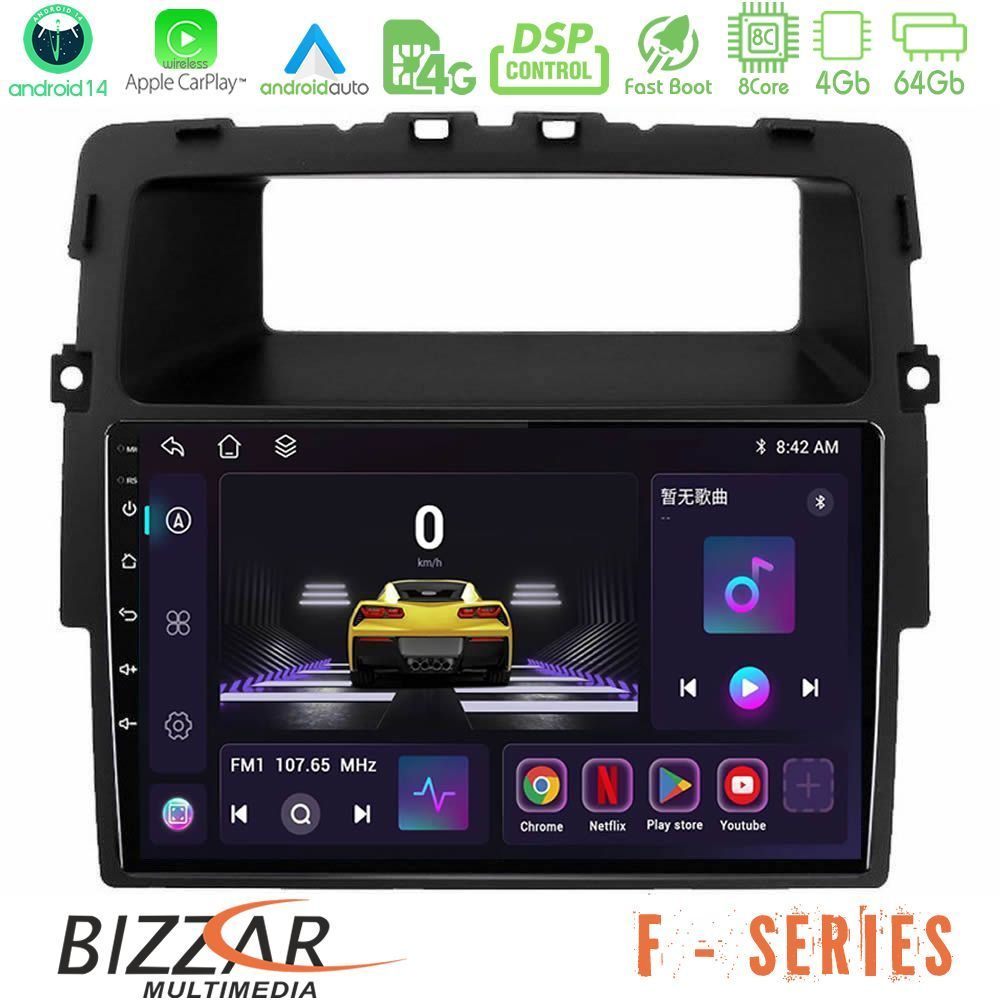 Bizzar F Series 8Core Android14 4+64GB Renault/Nissan/Opel Navigation Multimedia Tablet 10" Με Carplay & Android Auto