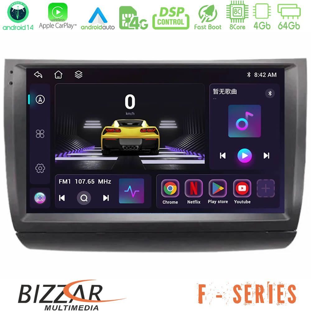 Bizzar F Series 8Core Android14 4+64GB  Toyota Prius 2004-2009 Navigation Multimedia Tablet 9" Με Carplay & Android Auto