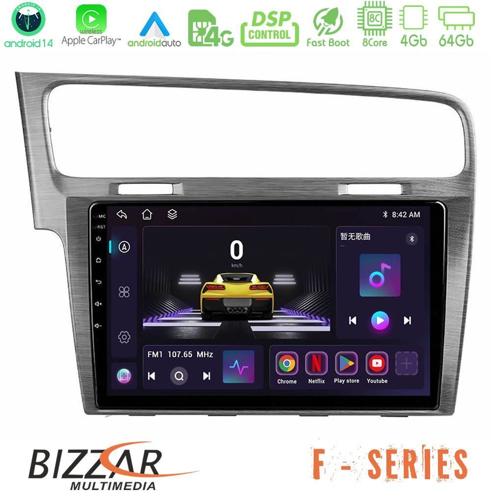 Bizzar F Series 8Core Android14 4+64GB  VW GOLF 7 Navigation Multimedia Tablet 10" Με Carplay & Android Auto