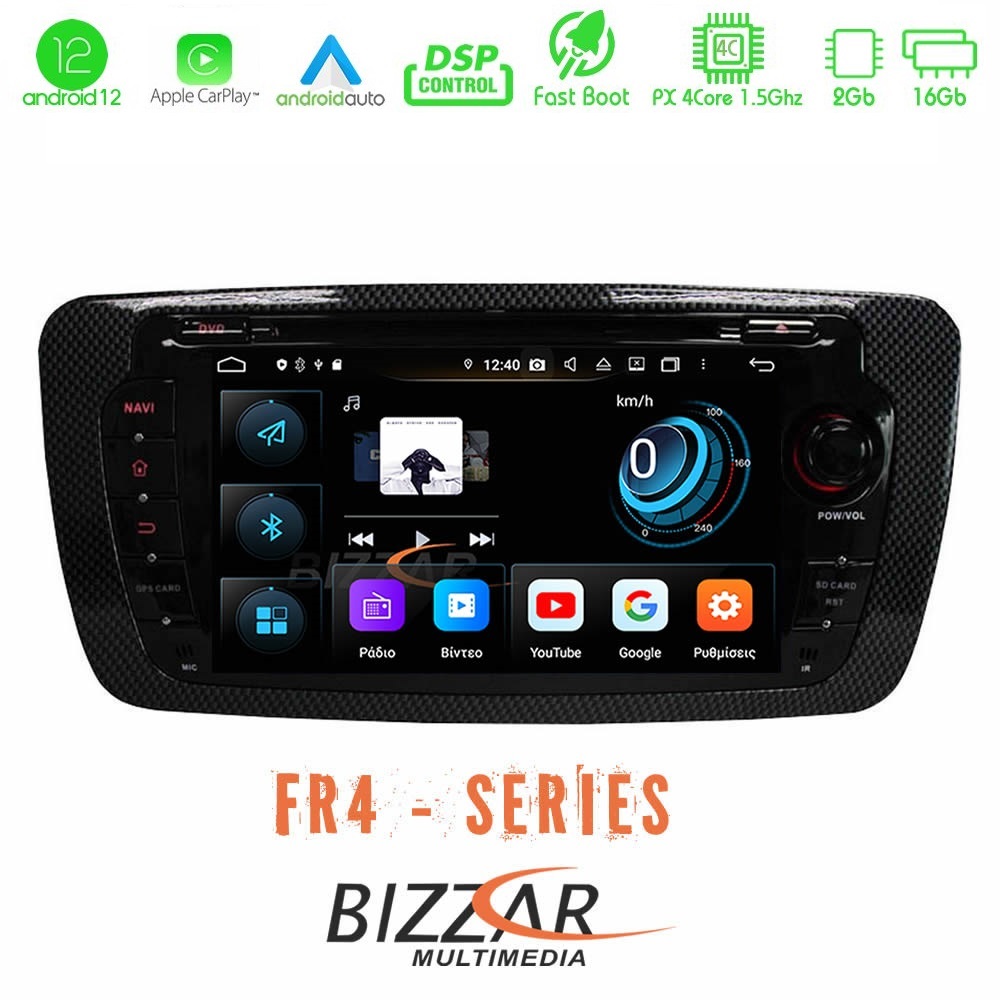 Bizzar FR4 Series Seat Ibiza 2008-2012 4Core Android12 2+16GB Navigation Multimedia Station 7" (OEM Style)