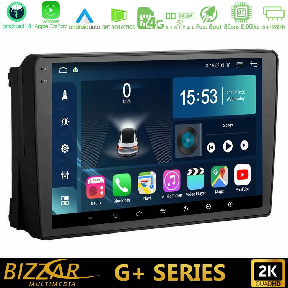 Bizzar G+ Series Ford 2007-> 8core Android14 6+128GB Navigation Multimedia Tablet 9"