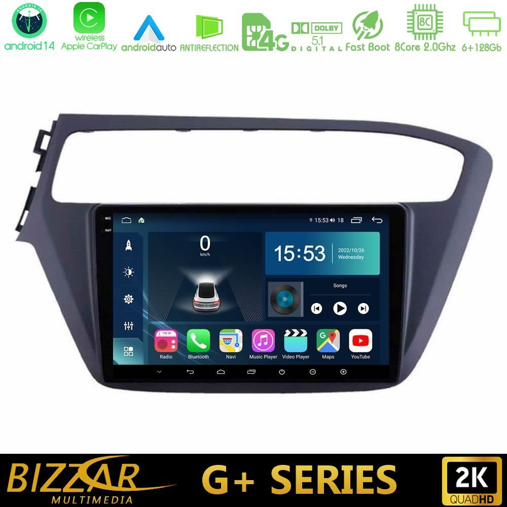 Bizzar G+ Series Hyundai i20 2018-2020 8core Android14 6+128GB Navigation Multimedia Tablet 9"