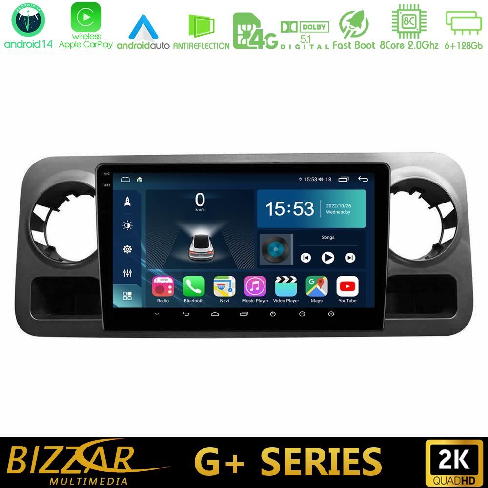 Bizzar G+ Series Mercedes Sprinter W907 8Core Android14 6+128GB Navigation Multimedia Tablet 10"