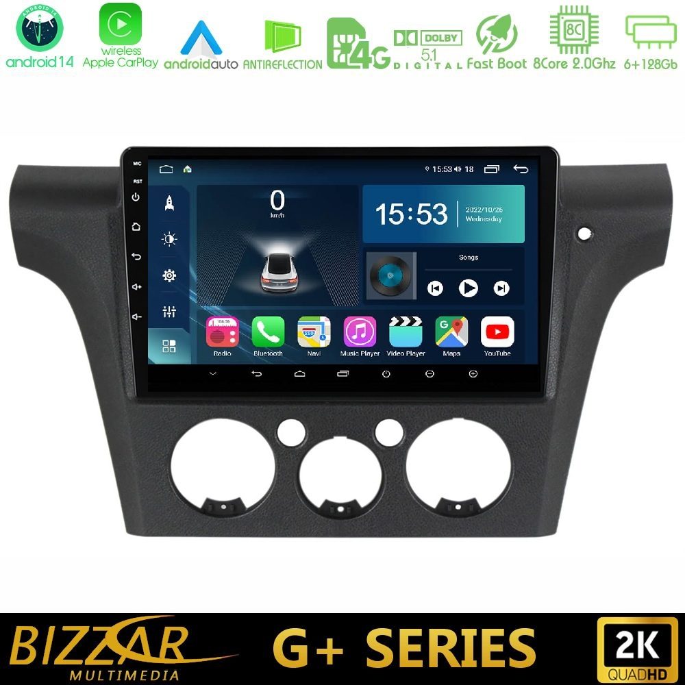 Bizzar G+ Series Mitsubishi Outlander 2002 – 2007 8core Android14 6+128GB Navigation Multimedia Tablet 9"