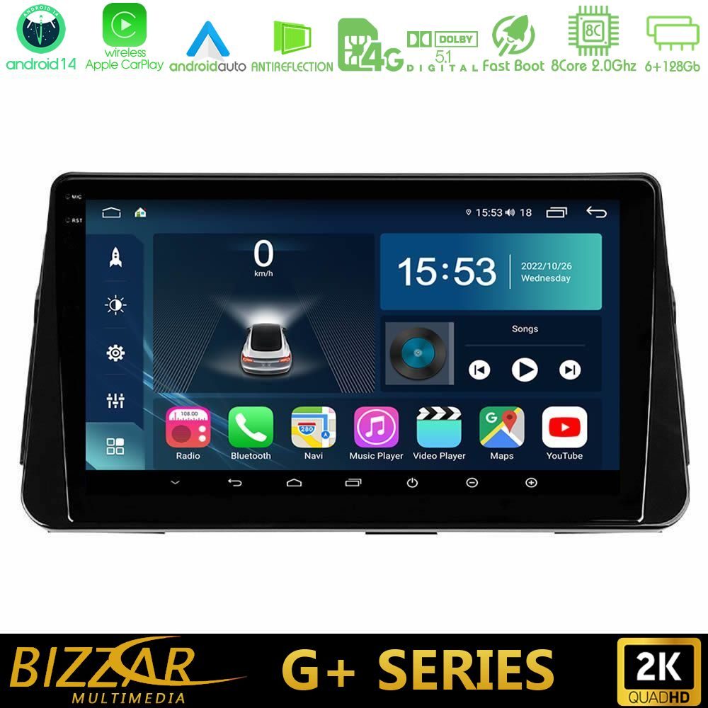 Bizzar G+ Series Nissan Micra K14 8core Android14 6+128GB Navigation Multimedia Tablet 9"