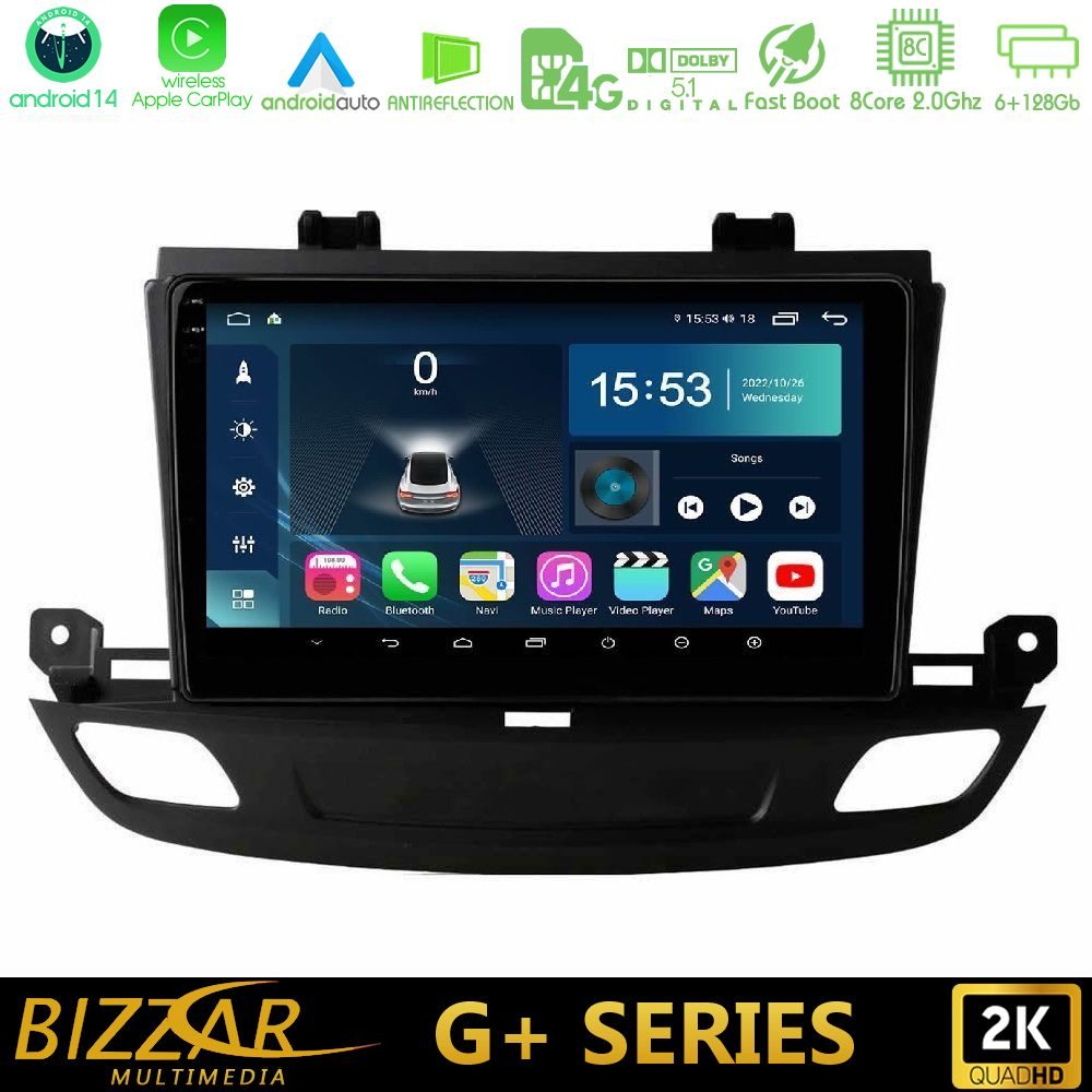 Bizzar G+ Series Opel Insignia 2 2017-2020 8core Android14 6+128GB Navigation Multimedia Tablet 9"