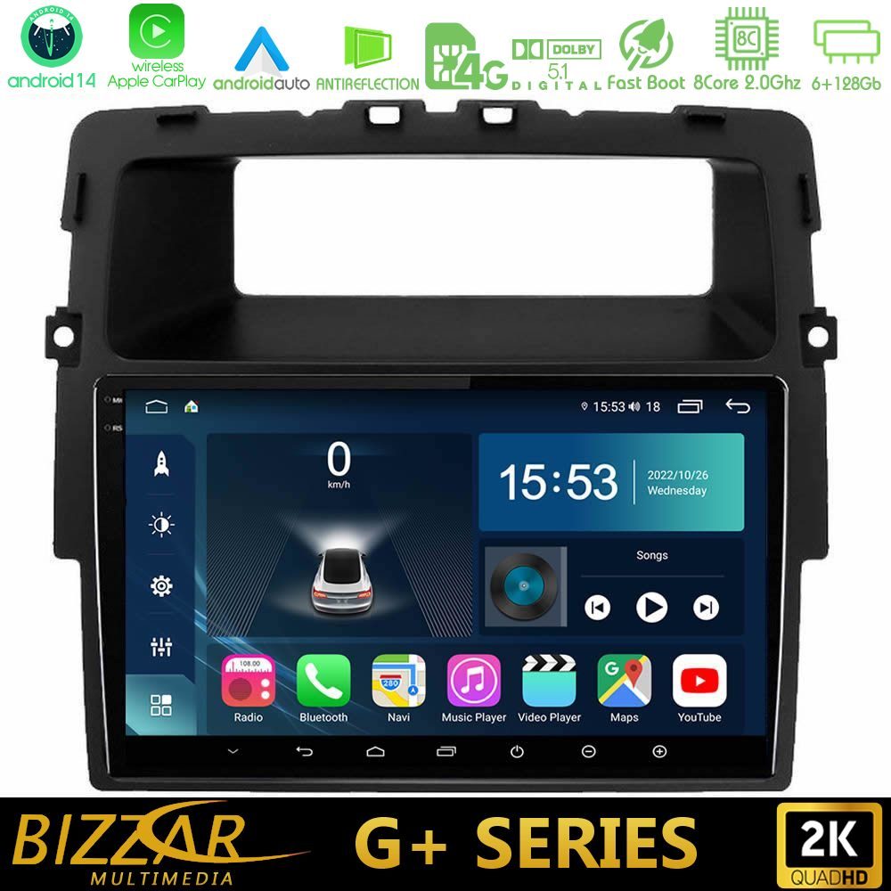 Bizzar G+ Series Renault/Nissan/Opel 8core Android14 6+128GB Navigation Multimedia Tablet 10"
