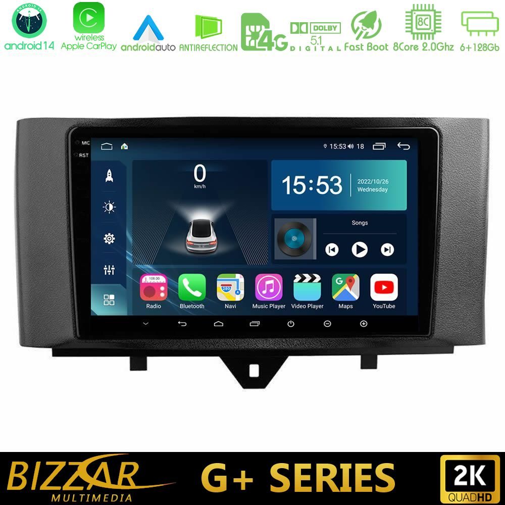 Bizzar G+ Series Smart 451 Facelift 8core Android14 6+128GB Navigation Multimedia Tablet 9"