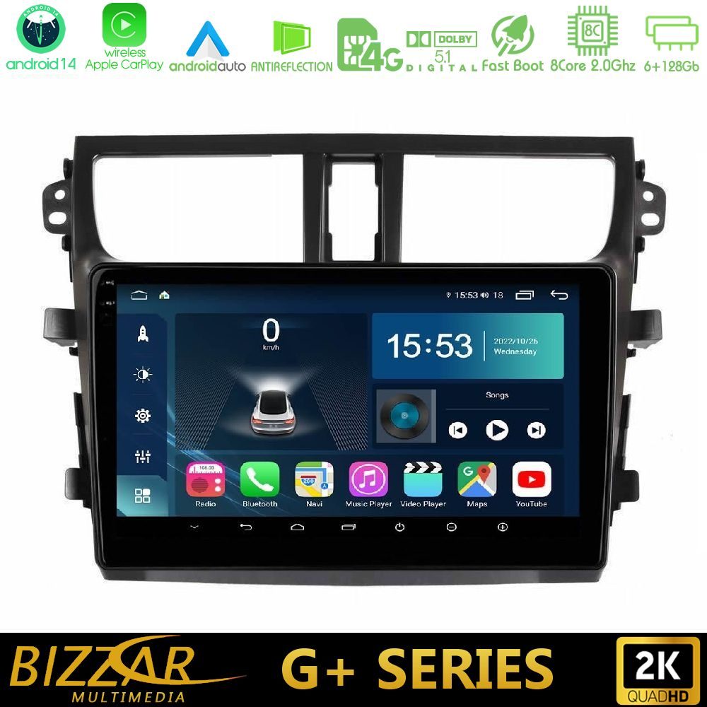 Bizzar G+ Series Suzuki Celerio 2014-2020 8core Android14 6+128GB Navigation Multimedia Tablet 9"