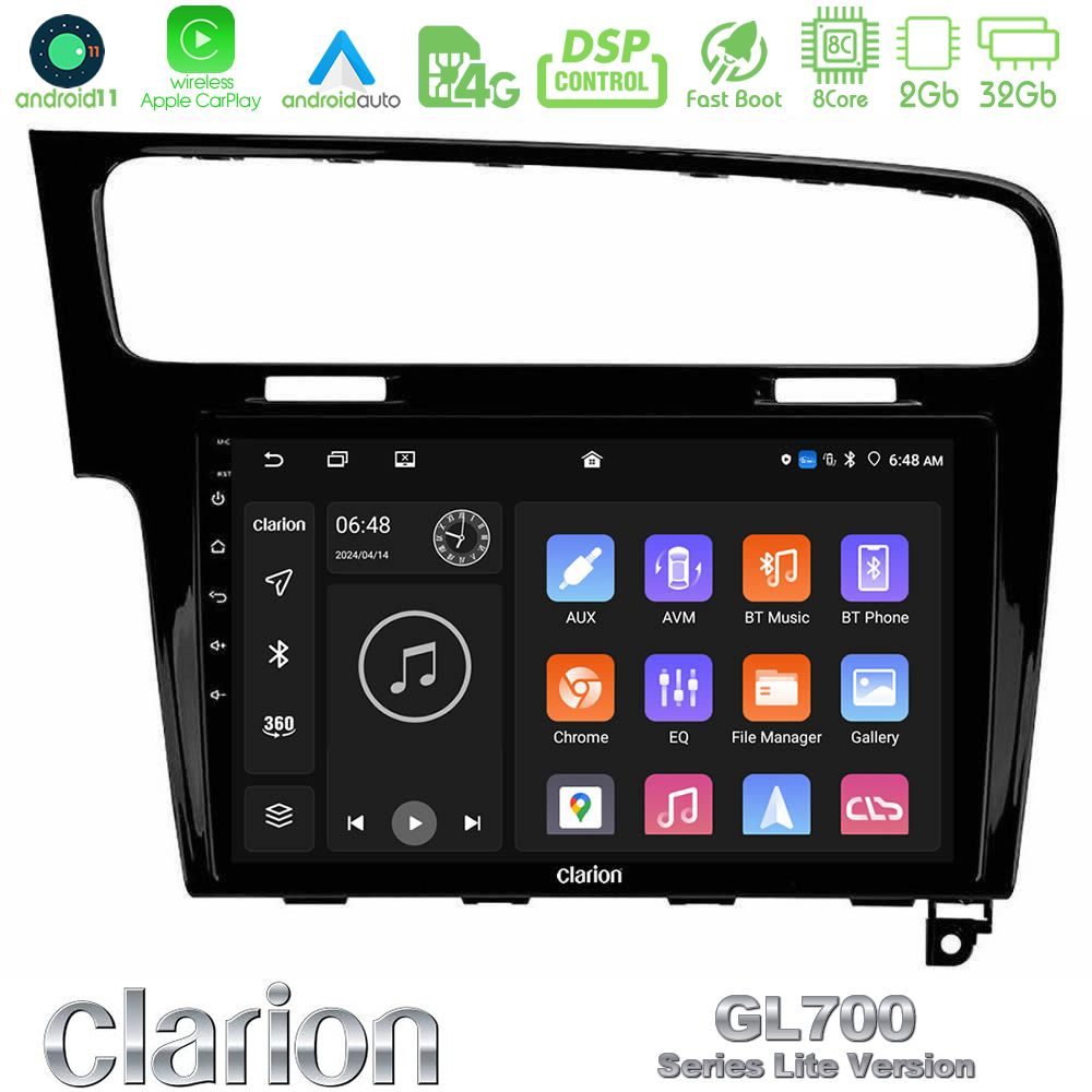 Clarion GL700 Lite Series 8Core Android11 2+32GB VW GOLF 7 Navigation Multimedia Tablet 10" Με Carplay & Android Auto