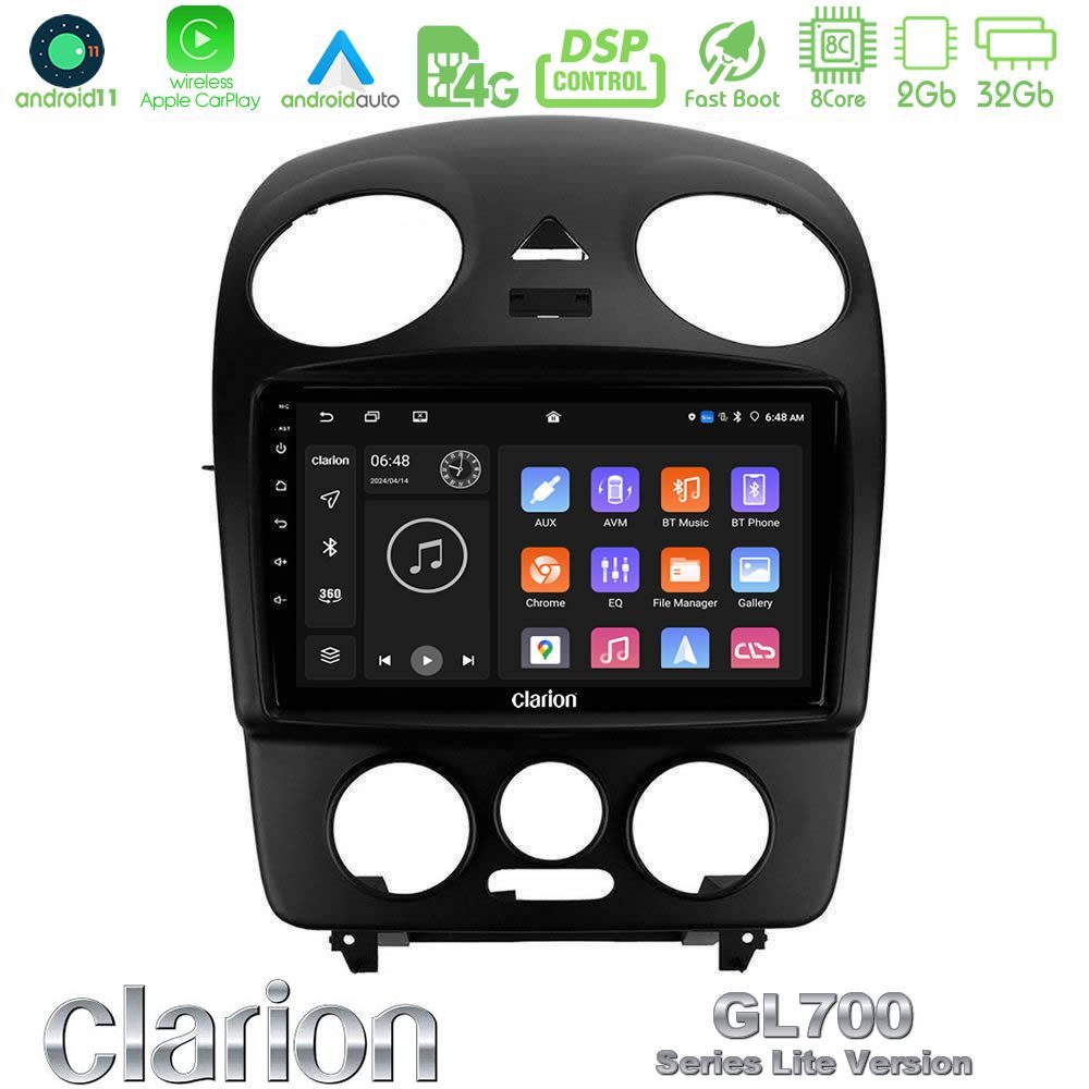 Clarion GL700 Lite Series 8Core Android11 2+32GB VW Beetle Navigation Multimedia Tablet 9" Με Carplay & Android Auto