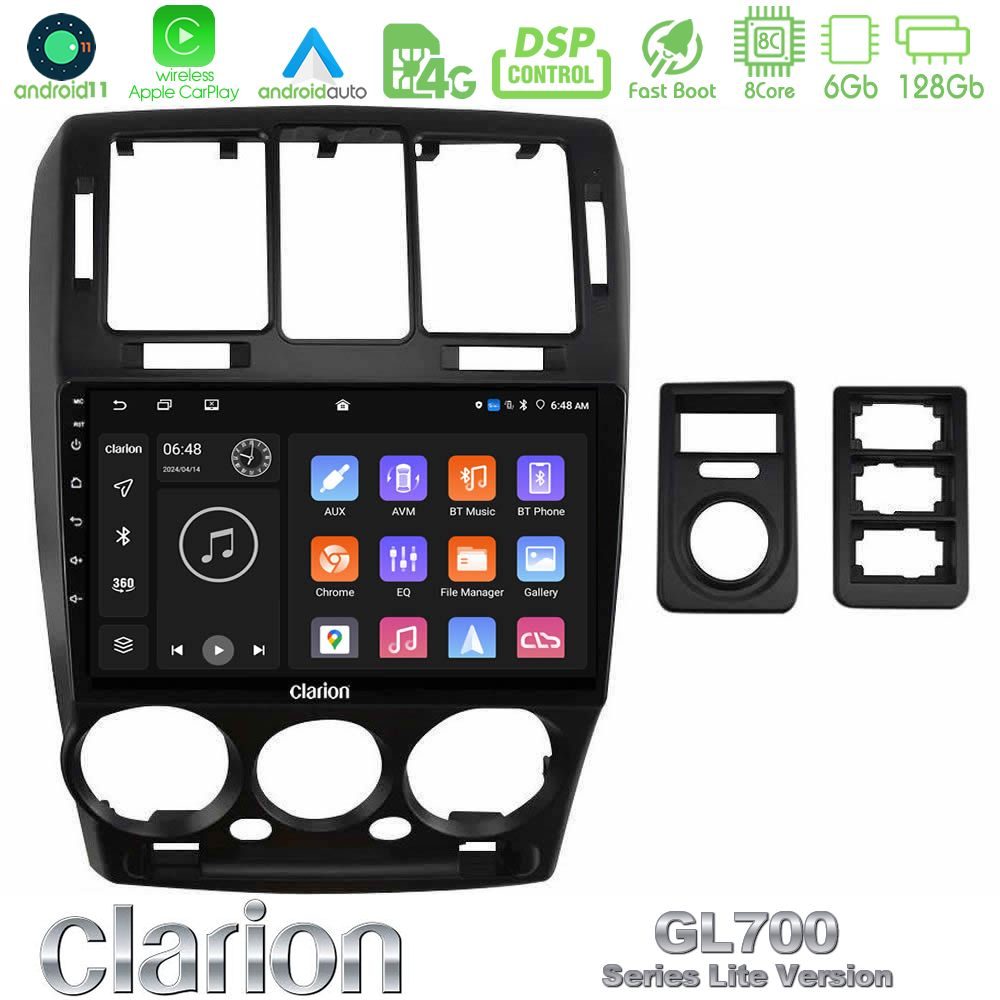 Clarion GL700 Lite Series 8Core Android11 6+128GB Hyundai Getz 2002-2009 Navigation Multimedia Tablet 9" Με Carplay & Android Auto