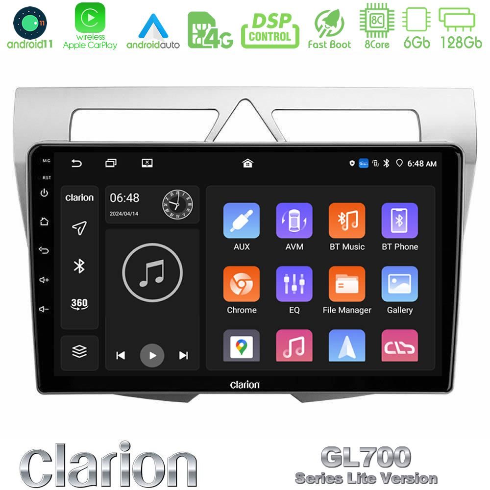 Clarion GL700 Lite Series 8Core Android11 6+128GB Kia Picanto Navigation Multimedia Tablet 9" Με Carplay & Android Auto