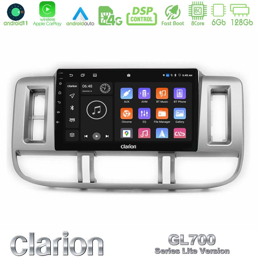Clarion GL700 Lite Series 8Core Android11 6+128GB Nissan X-Trail (T30) 2000-2003 Navigation Multimedia Tablet 9" Με Carplay & Android Auto