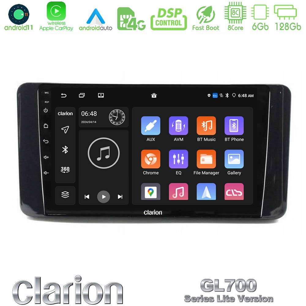 Clarion GL700 Lite Series Skoda Kamiq 2019-2022 8Core Android11 6+128GB Navigation Multimedia Tablet 9" Με Carplay & Android Auto