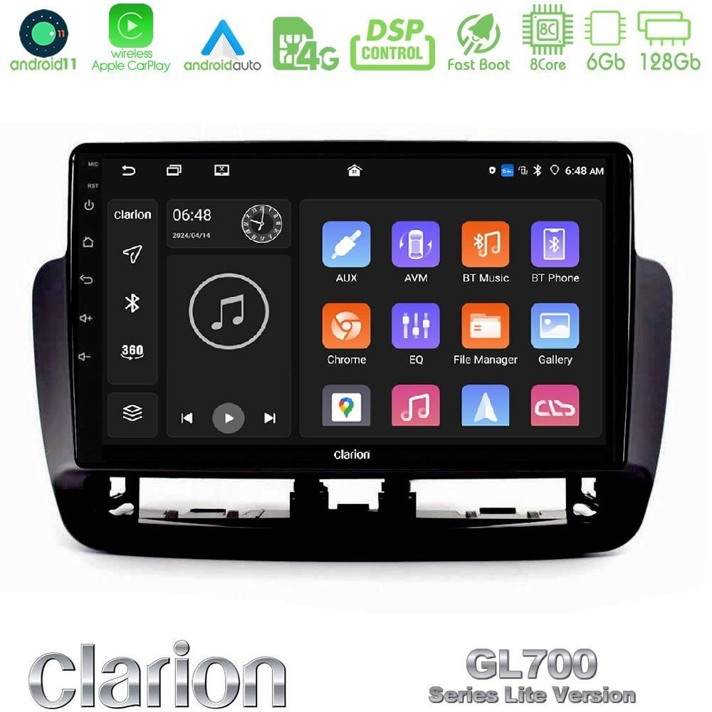 Clarion GL700 Lite Series 8Core Android11 6+128GB Seat Ibiza 2012-2015 Navigation Multimedia Tablet 9" Με Carplay & Android Auto