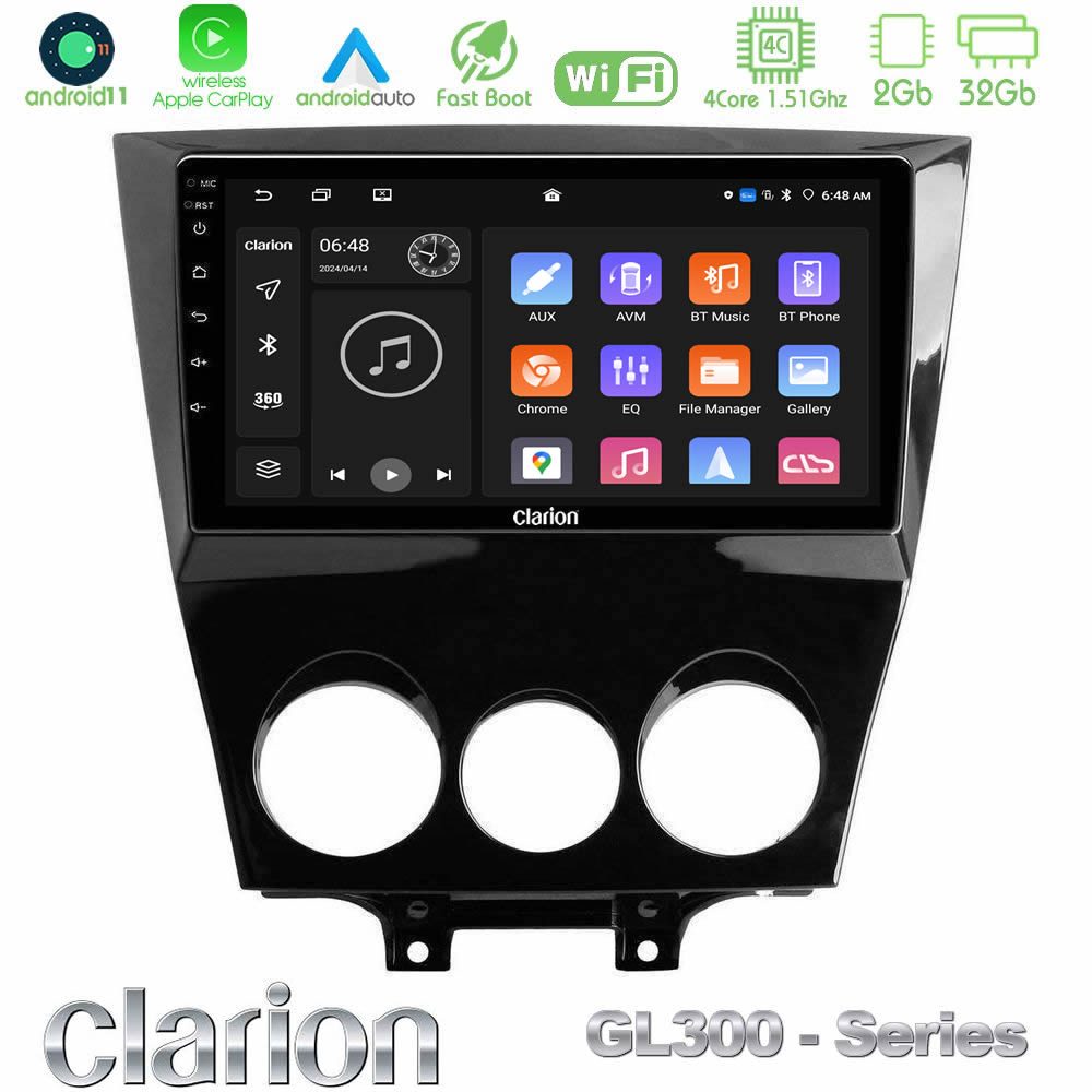 Clarion GL300 Series 4Core Android11 2+32GB Mazda RX8 2008-2012 Navigation Multimedia Tablet 9" Με Carplay & Android Auto