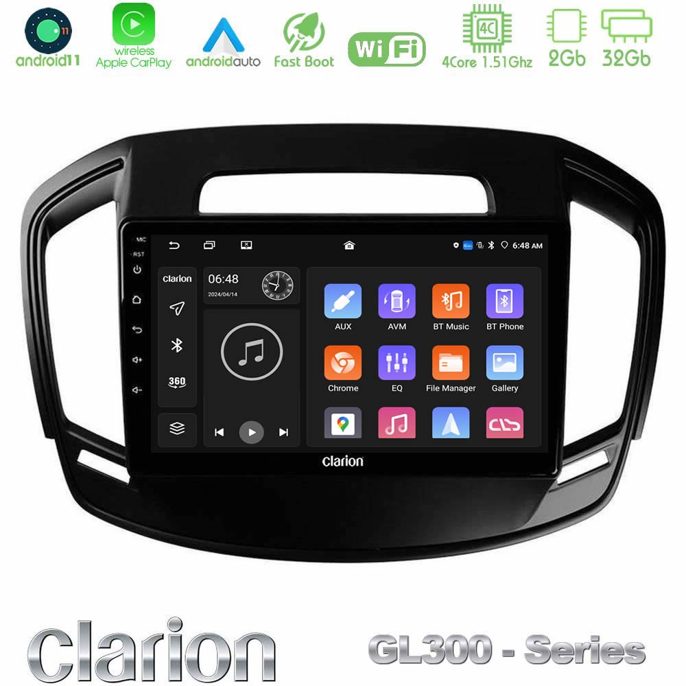 Clarion GL300 Series 4Core Android11 2+32GB Opel Insignia 2014-2017 Navigation Multimedia Tablet 9" Με Carplay & Android Auto