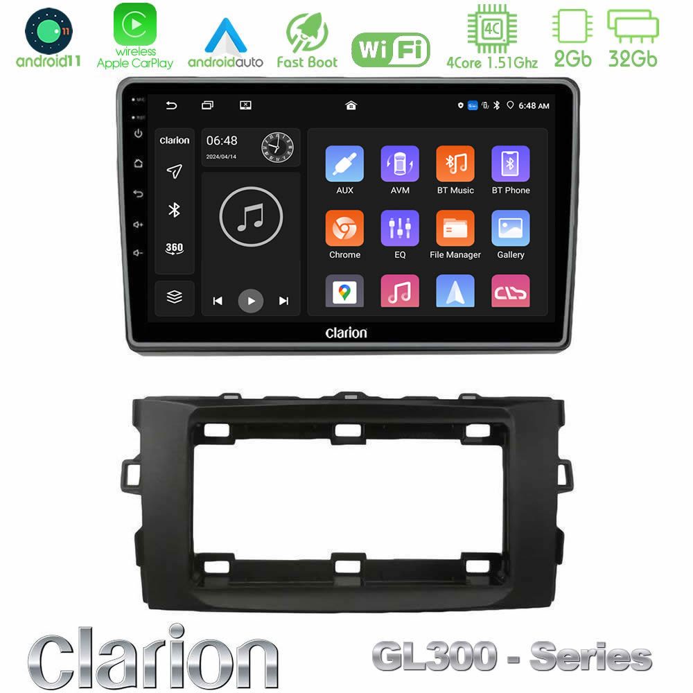 Clarion GL300 Series 4Core Android11 2+32GB Toyota Auris 2013-2016 Navigation Multimedia Tablet 10" Με Carplay & Android Auto