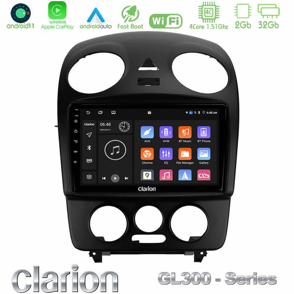 Clarion GL300 Series 4Core Android11 2+32GB VW Beetle Navigation Multimedia Tablet 9" Με Carplay & Android Auto