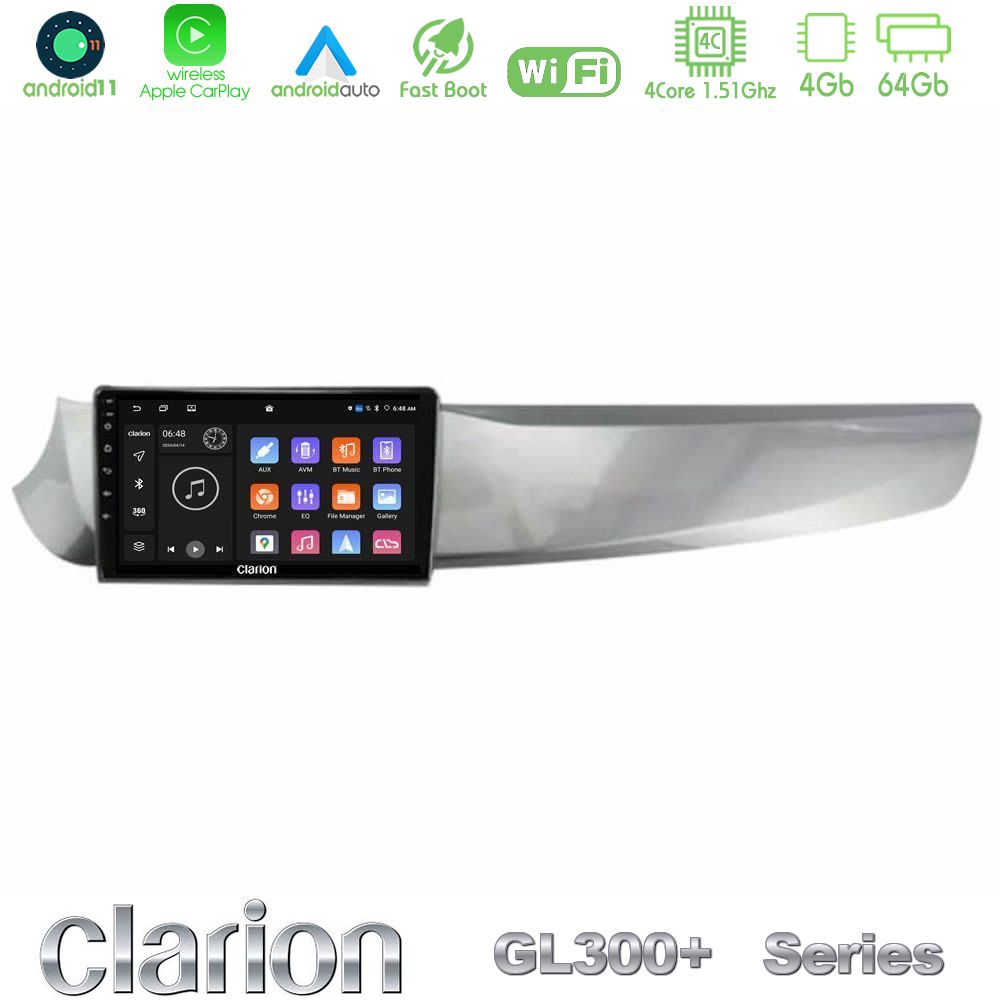Clarion GL300+ Series 4Core Android11 4+64GB  Alfa Romeo Giulietta 2010-2014 Navigation Multimedia Tablet 9"