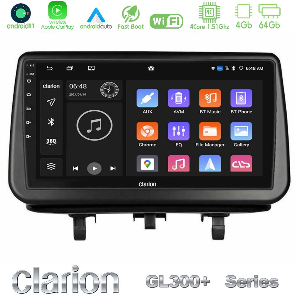 Clarion GL300+ Series 4Core Android11 4+64GB Opel Meriva B 2010-2017 Navigation Multimedia Tablet 9"