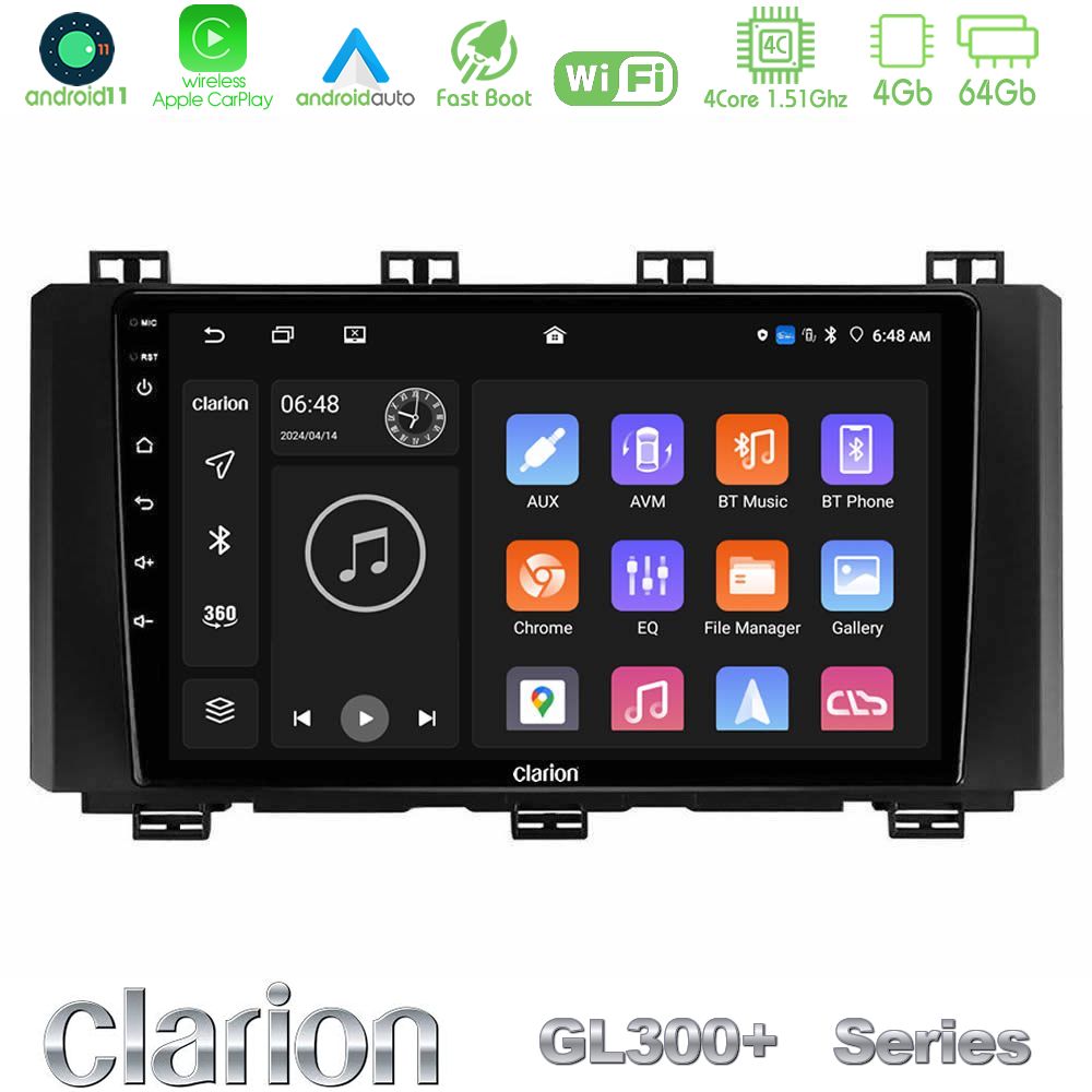 Clarion GL300+ Series 4Core Android11 4+64GB Seat Ateca 2017-2021 Navigation Multimedia Tablet 9"