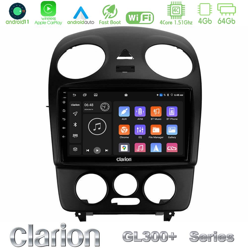 Clarion GL300+ Series 4Core Android11 4+64GB  VW Beetle Navigation Multimedia Tablet 9"