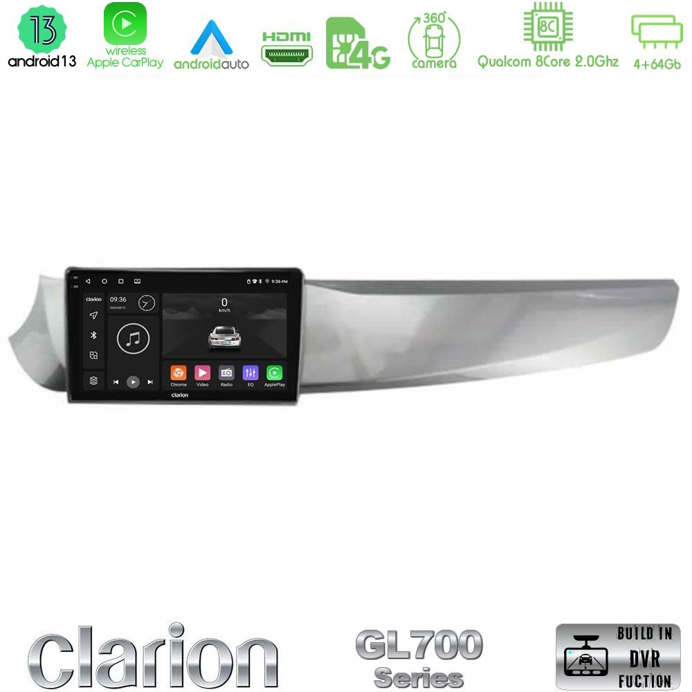 Clarion GL700 Series Alfa Romeo Giulietta 2010-2014 8Core Android13 4+64GB Navigation Multimedia Tablet 9" Με Carplay & Android Auto