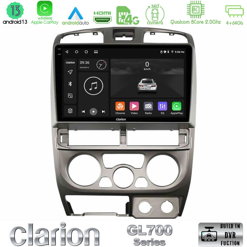 Clarion GL700 Series 8Core Android13 4+64GB Isuzu D-Max 2004-2006 Navigation Multimedia Tablet 9" Με Carplay & Android Auto