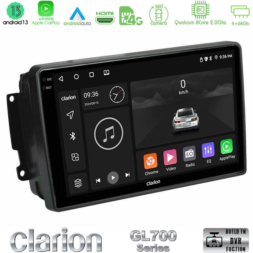 Clarion GL700 Series 8Core Android13 4+64GB Mercedes C/CLK/G Class (W203/W209) Navigation Multimedia Tablet 9" Με Carplay & Android Auto