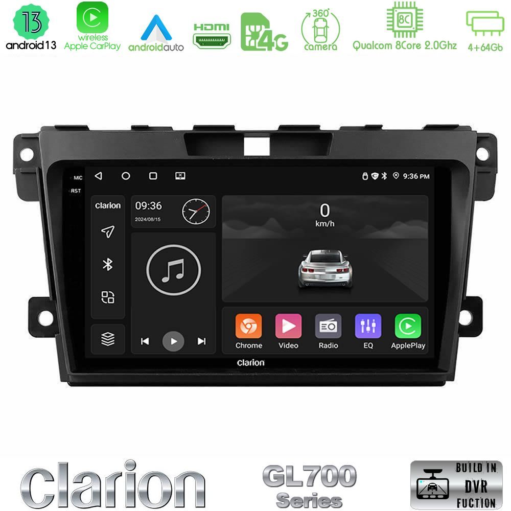 Clarion GL700 Series 8Core Android13 4+64GB Mazda CX-7 2007-2011 Navigation Multimedia Tablet 9" Με Carplay & Android Auto Clarion GL700 Series 8Core Android13 4+64GB Mazda CX-7 2007-2011 Navigation Multimedia Tablet 9" Με Carplay & Android Auto
