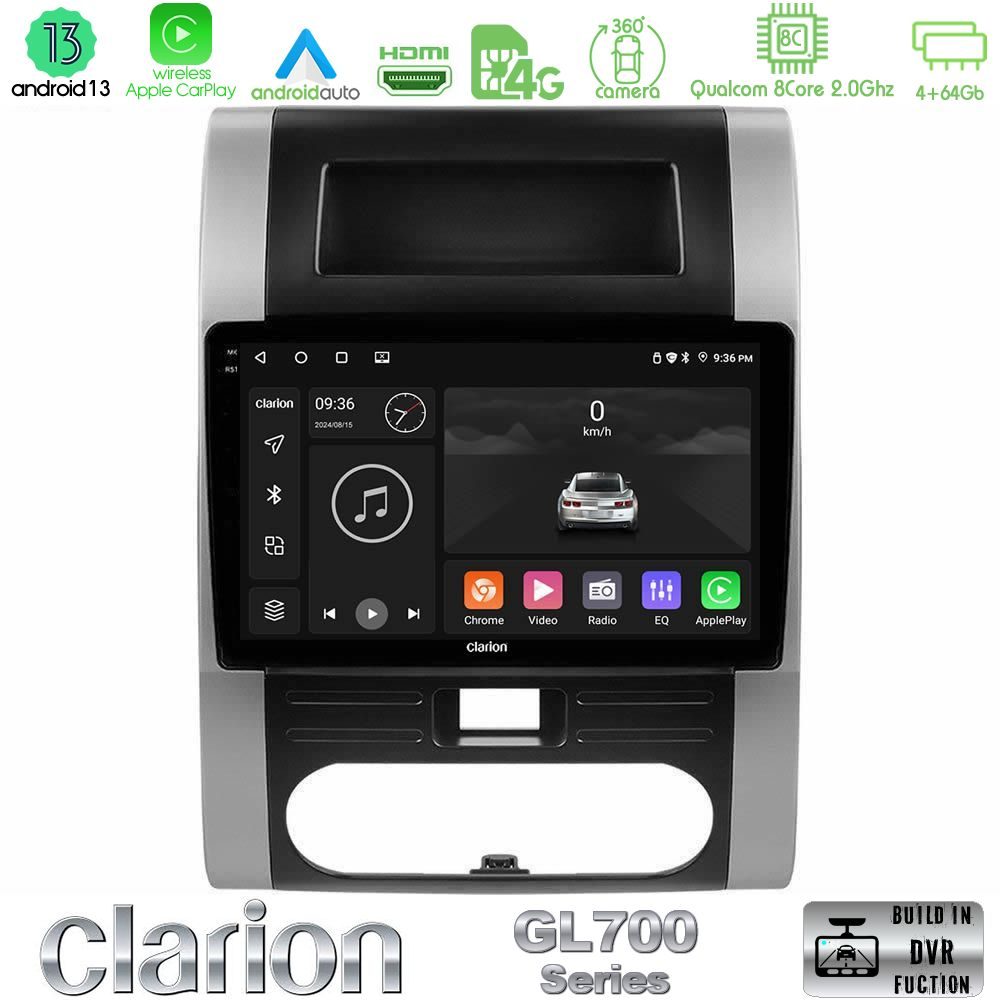 Clarion GL700 Series 8Core Android13 4+64GB Nissan X-Trail T31 Navigation Multimedia Tablet 10" Με Carplay & Android Auto