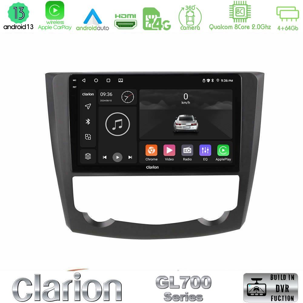 Clarion GL700 Series 8Core Android13 4+64GB Renault Kadjar Navigation Multimedia Tablet 9" Με Carplay & Android Auto