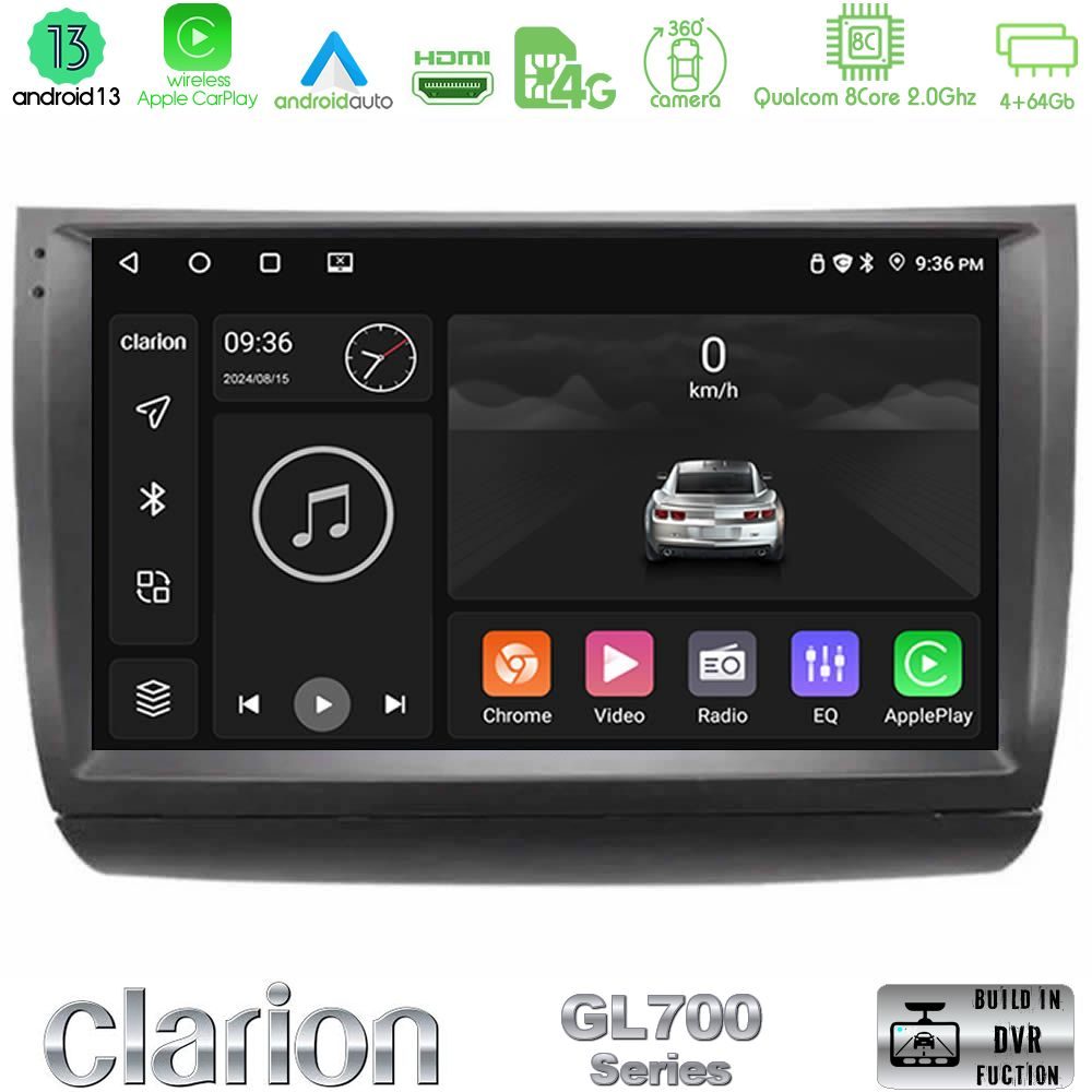Clarion GL700 Series 8Core Android13 4+64GB Toyota Prius 2004-2009 Navigation Multimedia Tablet 9" Με Carplay & Android Auto