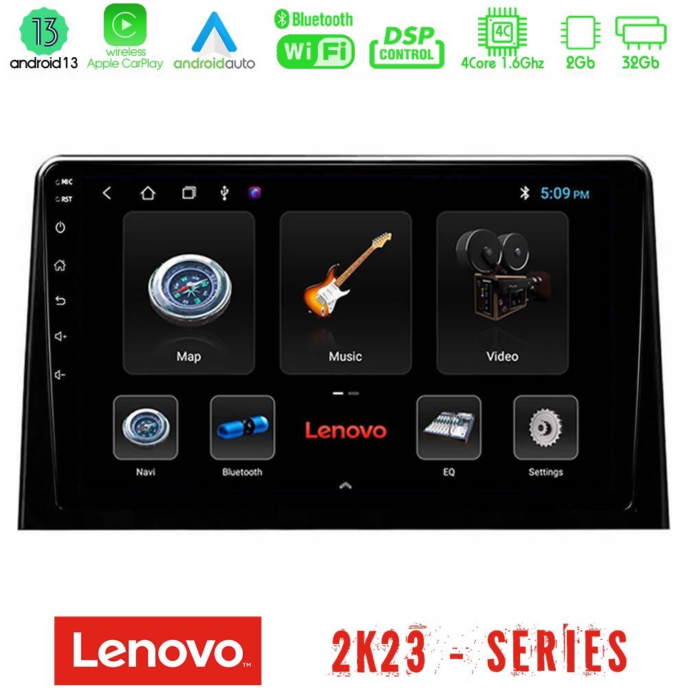 Lenovo Car Pad Peugeot Partner / Citroen Berlingo 2020-> 4Core Android 13 2+32GB Navigation Multimedia Tablet 10"