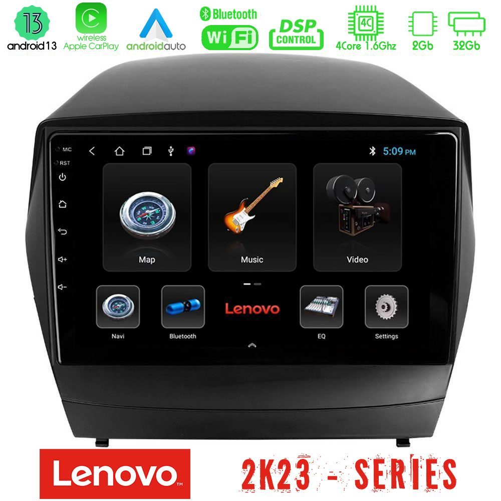 Lenovo Car Pad Hyundai IX35 Auto A/C 4Core Android 13 2+32GB Navigation Multimedia Tablet 10"