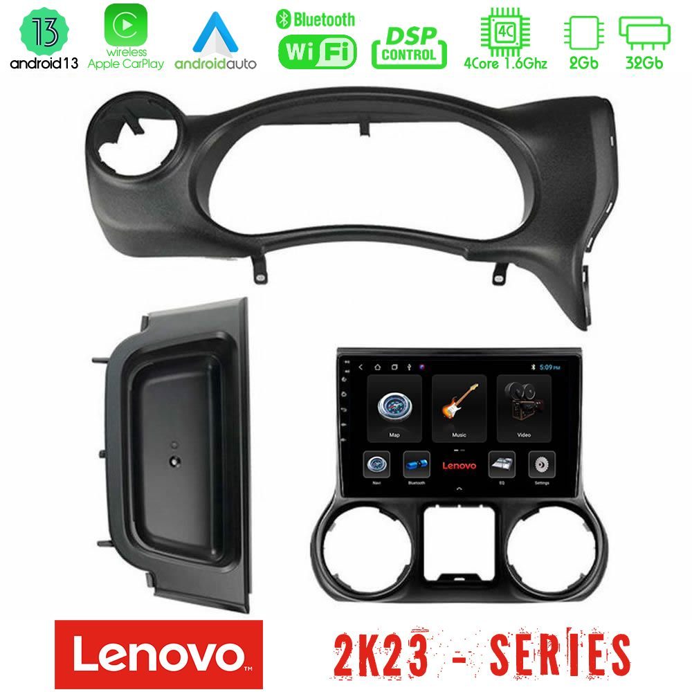 Lenovo Car Pad Jeep Wrangler 2014-2017 4core Android 13 2+32GB Navigation Multimedia Tablet 10"