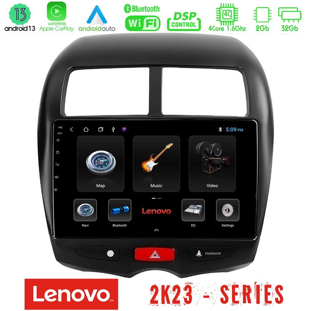 Lenovo Car Pad Mitsubishi ASX 4Core Android 13 2+32GB Navigation Multimedia Tablet 10"
