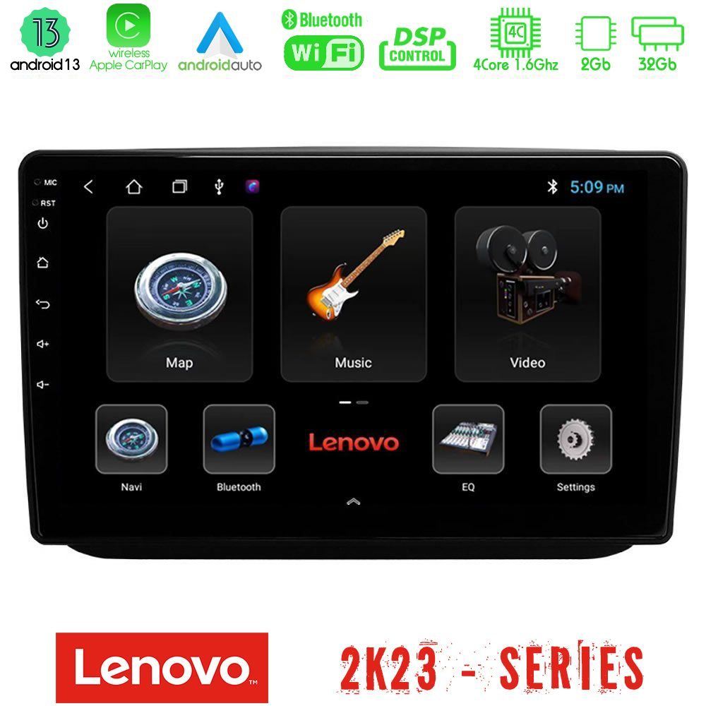 Lenovo Car Pad Skoda Fabia 2007-2014 4Core Android 13 2+32GB Navigation Multimedia Tablet 10"
