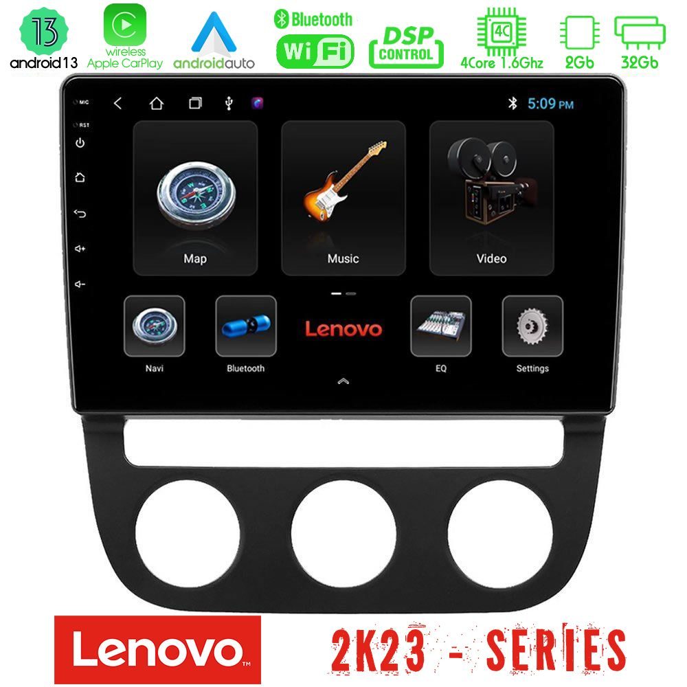 Lenovo Car Pad VW Jetta 4Core Android 13 2+32GB Navigation Multimedia Tablet 10"