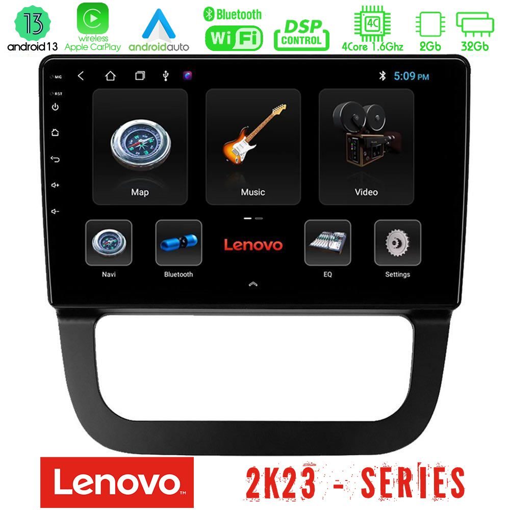 Lenovo Car Pad VW Jetta 4Core Android 13 2+32GB Navigation Multimedia Tablet 10"
