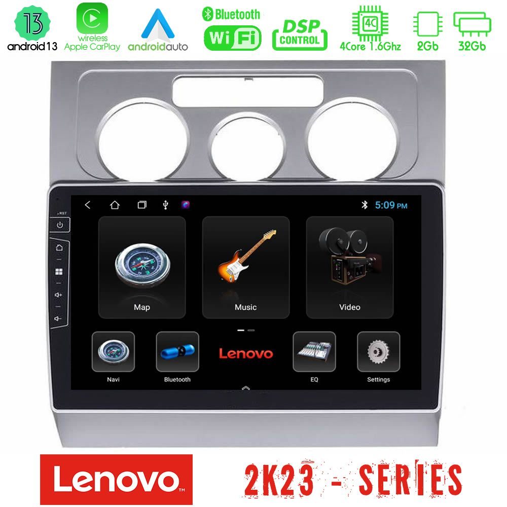 Lenovo Car Pad VW Touran 2003-2011 4core Android 13 2+32GB Navigation Multimedia Tablet 10"