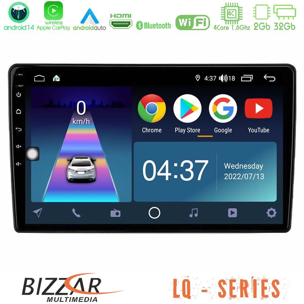 Bizzar LQ Series 4Core Android14 2+32GB Alfa Romeo Giulietta 2014-2021 Navigation Multimedia Tablet 10" Με Carplay & Android Auto