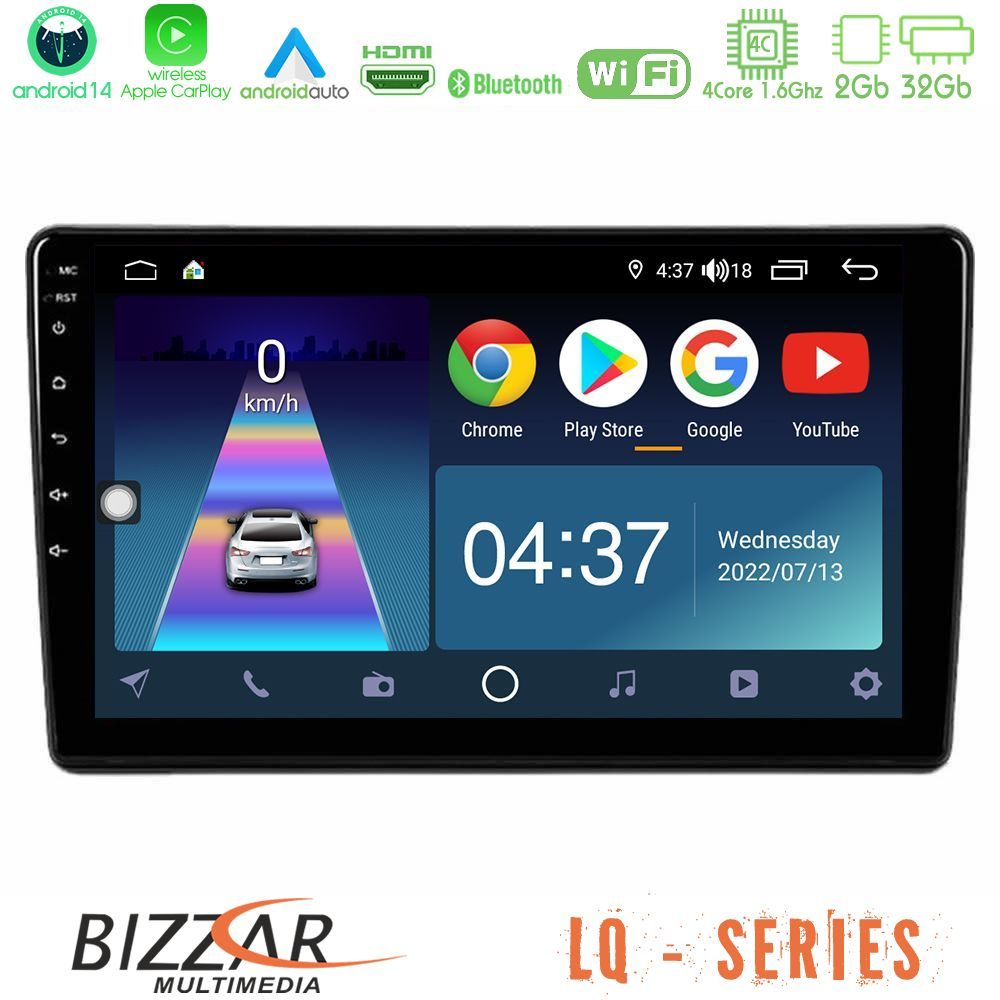 Bizzar LQ Series 4Core Android14 2+32GB Peugeot Partner / Citroën Berlingo 2008-2018 Navigation Multimedia Tablet 9" Με Carplay & Android Auto