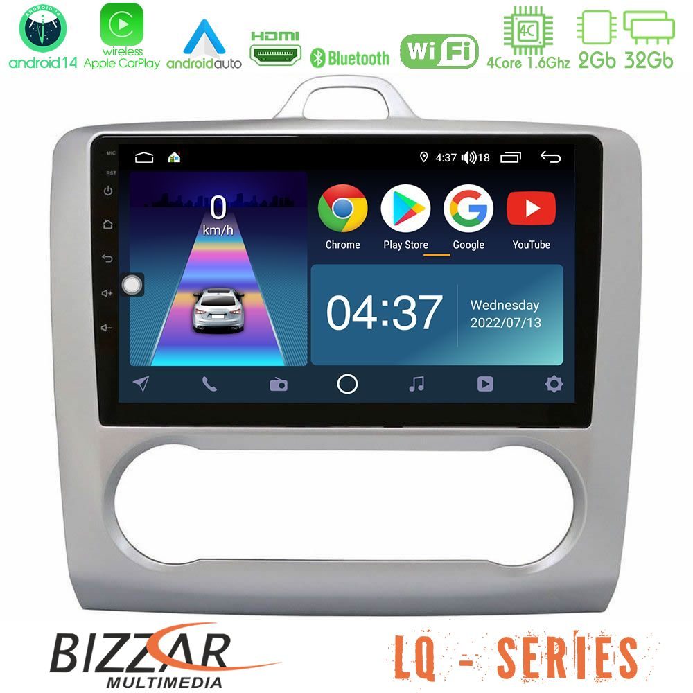 Bizzar LQ Series 4Core Android14 2+32GB Ford Focus Auto AC Navigation Multimedia Tablet 9" Με Carplay & Android Auto